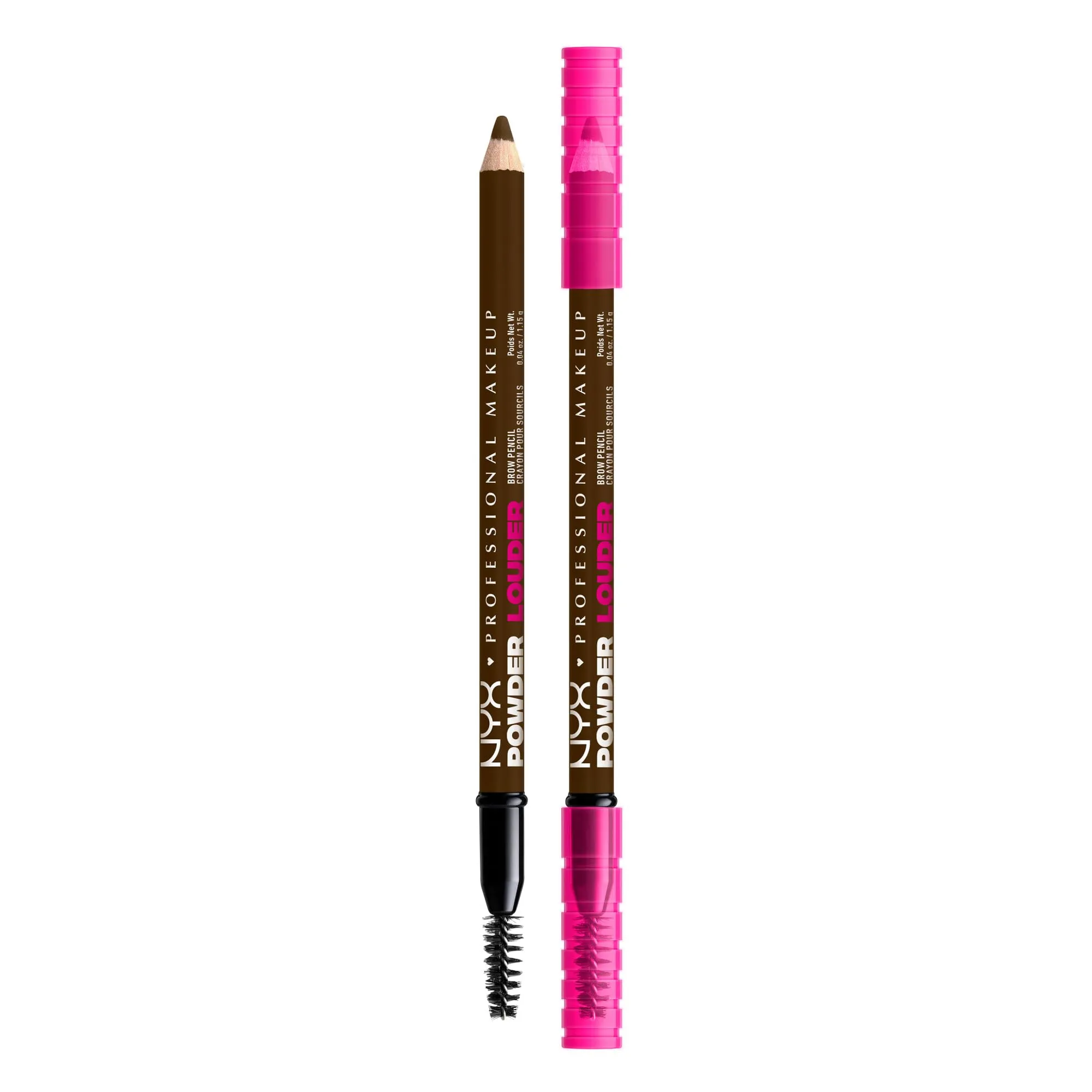NYX Professional Makeup Powder Louder, Brow Pencil, 12HR Wear, Buildable Thickening Micro-Fibers, Soft Matte Pigments, Natural Brow Look, Vegan Formula, Shade: Espresso