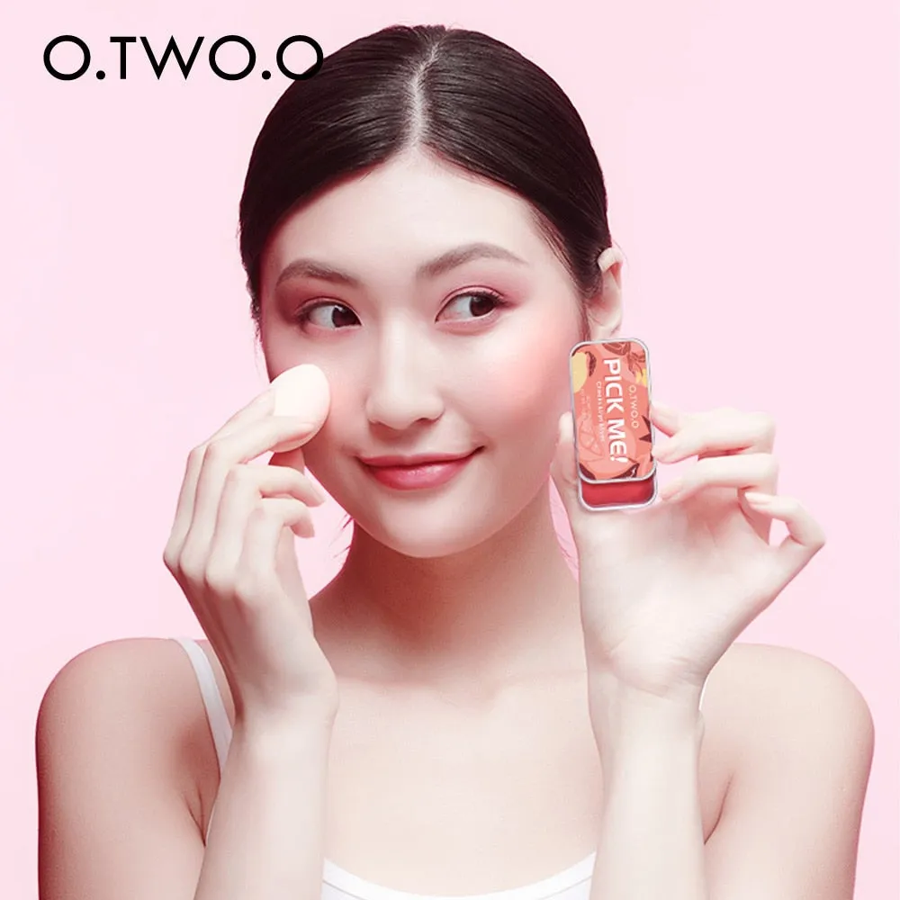 VenusFox O.TWO.O Newest 3 In 1 Blush Eyeshaodow Lipstick Multifuntion Makeup Cream Make Up Peach Face Blusher Contouring Palette